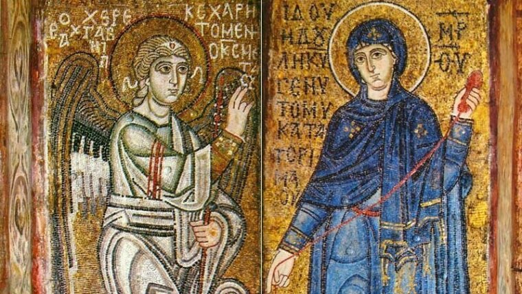 Annunciation mosaic in Saint Sophia Cathedral, Kyiv